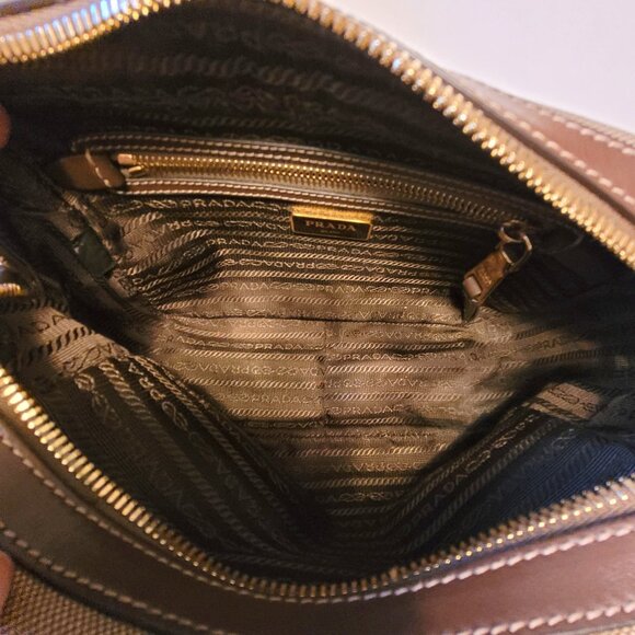 PRADA Logo Jacquard Canvas Crossbody Camera Bag - Picture 8 of 16